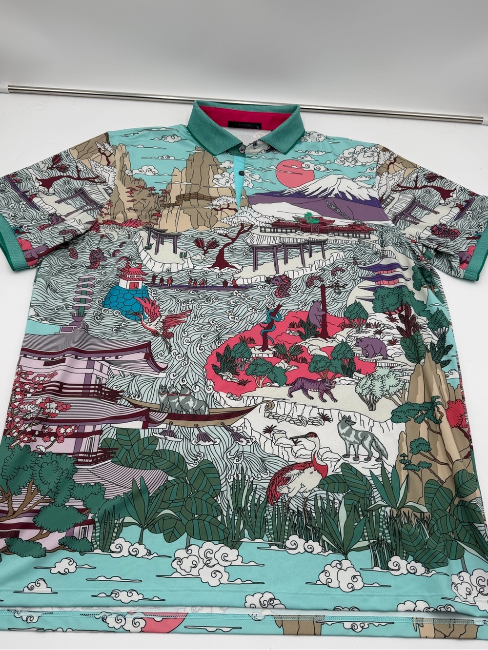 Greyson Forbidden City Short Sleeve Polo Shirt Multicolor Men's XL
